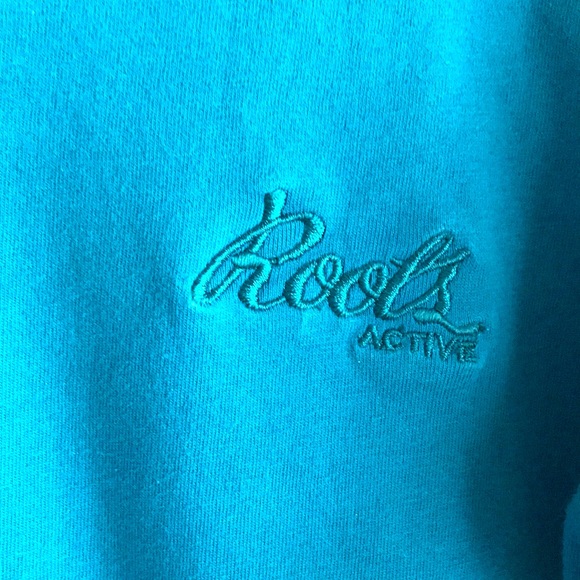 🎀Roots Active 100% Cotton Logo Embroidered Medium Size Top Tee - Picture 7 of 7